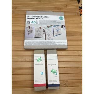 NIB Bundle of Letter Press Ink & Letter Press Plates Formal Invite Paper Crafts